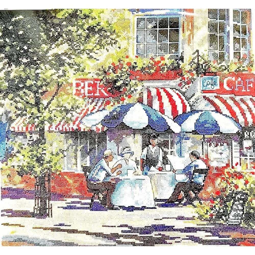 Design Works Cafe in the Sun Counted Cross Stitch Kit #2766 Brand New 14X14